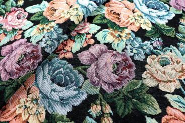 Gobelin Basic - Flowers - Schwarz 