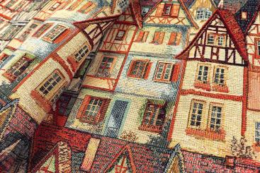 Gobelin-Stoff - Fachwerkhäuser 