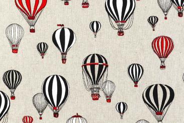 Dekostoff Leinenoptik - Heißluftballon 