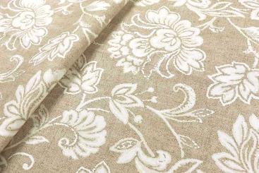 Outdoor-Dekostoff - Tropische Blumen - Beige 
