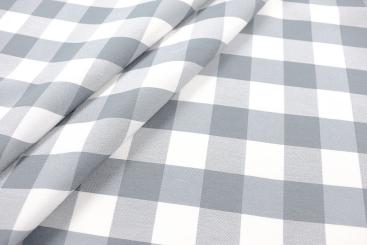 Dekostoff Jacquard beidseitig - Karo - Hellgrau 