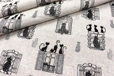 Dekostoff - Katzen daheim 