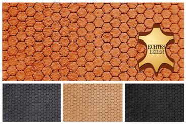 Echtleder-Stück - Wabenprägung - Croupon 