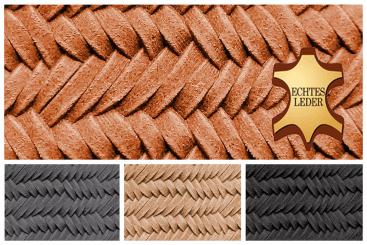 Echtleder-Stück - Flechtprägung - Croupon 