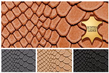 Echtleder-Stück - Anaconda-Prägung - Croupon 