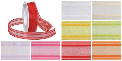 Organza-Band Streifen 25 mm - 20 m Rolle 
