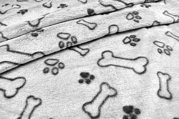 Bella - Fleece Doubleface - Hellgrau/Schwarz 