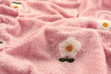 Flausch-Teddy bestickt - Blümchen 