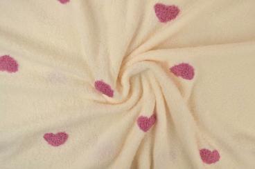 Flausch-Teddy bestickt - Herzchen 