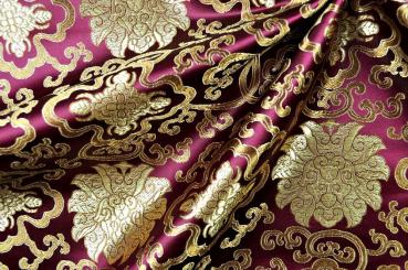 China-Seidenimitat - Ornament - Bordeaux 