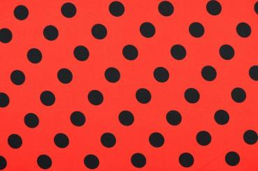 Universalstoff - Rot mit schwarzen Punkten 