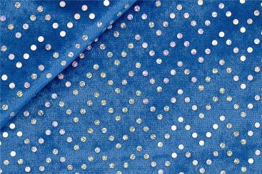 Silberpailletten Pannesamt - Blau 