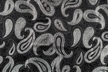Brokat Paisley - Schwarz/Silber 