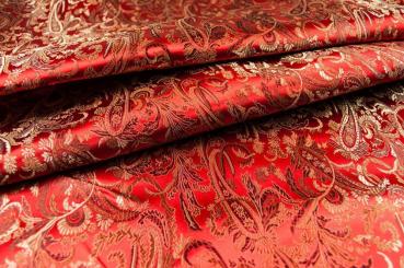 China Seidenimitat Lian - Rot/Kupfer 