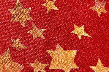 Satin - Glänzende Goldsterne Rot