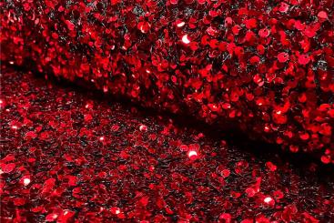 Pailletten auf Samt Rot