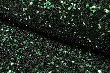 Pailletten auf Samt Tannengrün
