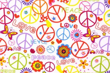 Universalstoff - Hippie - Weiß/Bunt 