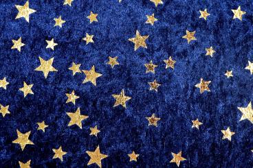 Pannesamt - Goldsterne - Nachtblau 