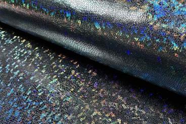 Folienstoff Schlange - Stretch Schwarz