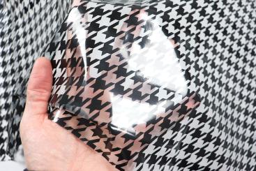 Transparenter Folienstoff - Hahnentritt 