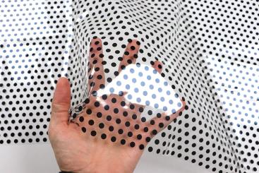 Transparenter Folienstoff - Tupfen 