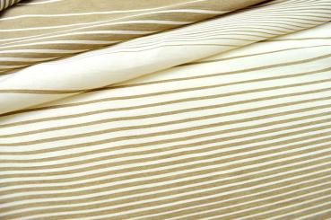 Gardinenstoff - Streifenverlauf Andorra - Creme/Hellbraun 