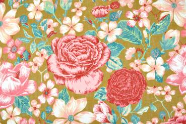 Gardinenleinen - Dream of Roses 