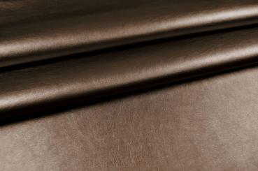 Lederimitat - Lamm-Nappa Soft - Metallic Dunkelbraun