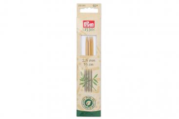 Strumpfstricknadeln Prym 15 cm - 2,5 mm Bambus 
