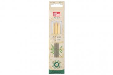 Strumpfstricknadeln Prym 15 cm - 4,0 mm Bambus 