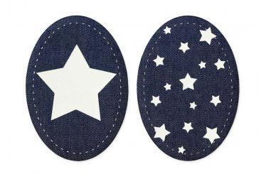 Applikation - Jeans - Sterne - 2 Stück 