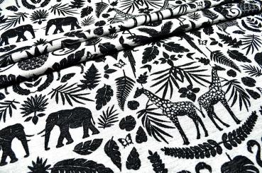 Wende-Jacquard Chenille - Afrika - Schwarz/Weiß 