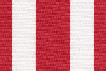 Liegestuhl-Stoff gesäumt - Streifen - 60 cm breit Rot/Weiß