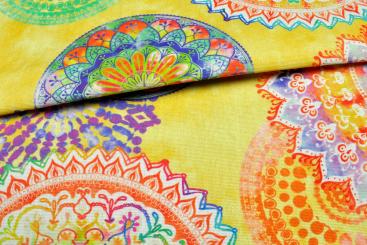 Outdoor-Stoff Dralon® - Mandala - Gelb 