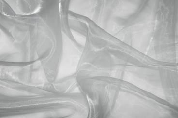 Organza Stoff Weihnachten - uni Silber