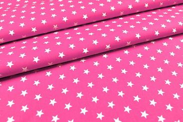Patchwork-Stoff Léger - Small Stars - Pink/Weiß 
