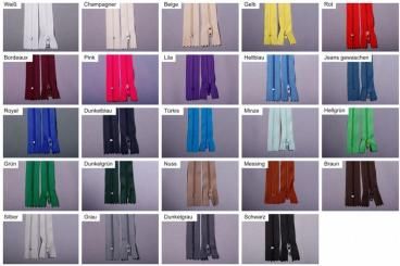 Kunststoff-Reißverschluss nicht teilbar - 40 cm 