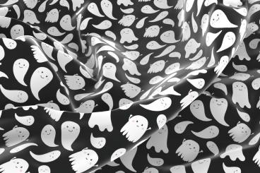 Satin - Kleine Geister Schwarz/Weiß