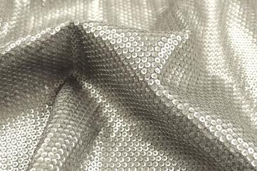 Gala-Pailletten-Stoff - Premium Platin 