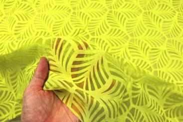 Transparenter Bekleidungsstoff - Neongelbe Blätter 