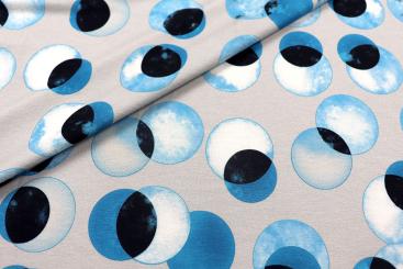 Viskosejersey - Blue Bubbles 