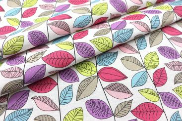 Baumwoll-Dekostoff - Blatt an Blatt 