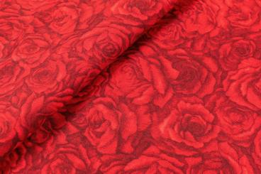 Baumwollstoff - Rote Rosen 