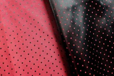 Jacquard-Taft - Punkte - Bordeaux/Schwarz 