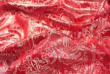 Brokat Maharadscha - Rot/Silber 