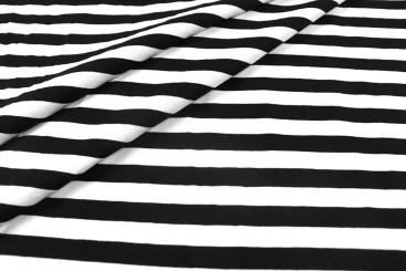 Baumwoll-Ringeljersey - Schwarz/Weiß 