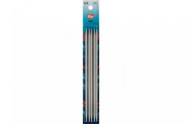 Strumpfstricknadeln Prym 20 cm - 4,5 mm Grau ALU 