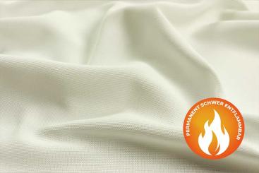 Tischdeckenstoff - permanent schwer entflammbar - 140 cm - Weiß 