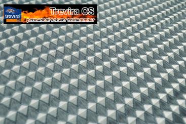 Akustikstoff - Trevira CS - permanent schwer entflammbar - 60 cm breit - Silber/Grau 